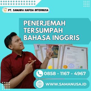 PENERJEMAH TERSUMPAH BAHASA INGGRIS